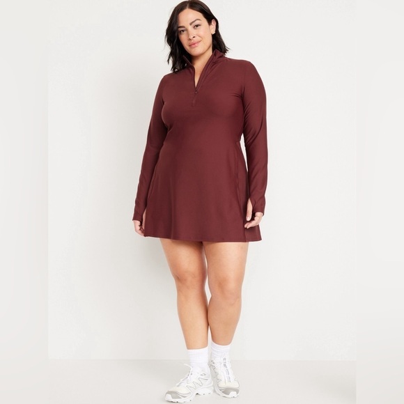 NWT! Old Navy Red Velvet PowerSoft Half-Zip Athletic Dress 💜 - Picture 6 of 11